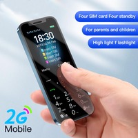 Teléfono Móvil X4 Ultrafino con 4 Tarjetas SIM, Marcación Rápida, Voz Mágica, Grabador de Llamadas Automático, Radio FM, Linterna, Desbloqueado