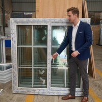 Fenêtre coulissante en PVC anti-ouragan avec grille intégrée pour la maison