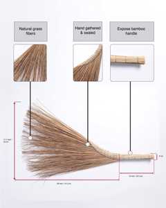 Balai en feuilles de coco fait main du Vietnam, balai naturel pour le nettoyage extérieur, idéal pour la terrasse, la voie d'accès, le jardin, fournisseur - Product Image 1