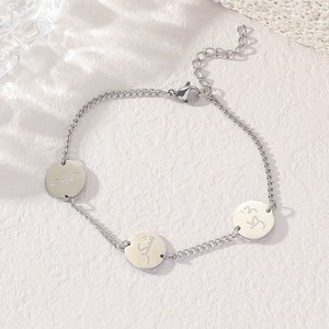 Islamico musulmano DIY Laser incisa formato personalizzato Tri oro moneta in acciaio inox bracciale per gli uomini e le donne stile arabico regalo personalizzato - Product Image 4