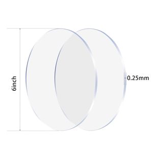 Ensemble de 2 pièces de feuille de plexiglas transparent de 6 pouces de diamètre 1/4 rond en acrylique disque à gâteau feuille acrylique pour dessus de table ou toile de fond - Product Image 4