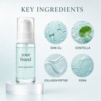 Sérum Visage Micro-Mousse Multi-Formules Marque Blanche avec PDRN GHK-Cu Centella Collagène Peptide pour Soin Raffermissant et Renforcement de la Barrière Cutanée