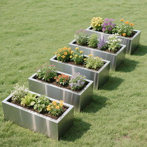 H001 Ensemble de pots de fleurs décoratifs en section diamantée vase de sol de décoration artistique moderne en fibre de verre grand pot de fleurs de luxe - Product Image 3