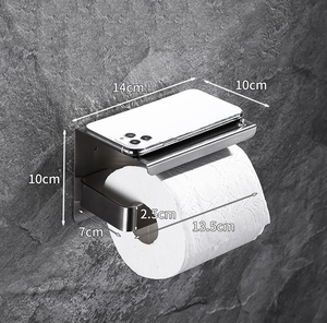Brushed Stainless Steel 304 Paper Shelf Modern Wall-Mounted Eco-Friendly <strong>Toilet</strong> Paper <strong>Towel</strong> Rack <strong>Toilet</strong> Tissue <strong>Roll</strong> <strong>Holder</strong> - Product Image 1