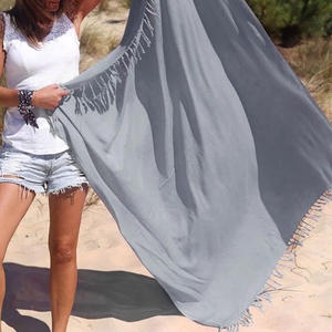 Pareos de Playa Personalizados al por Mayor, Vestido con Estampado Hawaiano, Pareo Personalizado de Bambú, Rayón y Algodón, Toallas de Playa de Secado Rápido para Mujer - Product Image 2