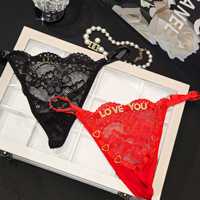 String sexy en dentelle pour femme avec lettres en strass dorés et taille ajustable – Vente chaude en gros