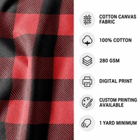 Tissu en toile 100% coton à motif écossais, sans MOQ, échantillon gratuit, impression numérique personnalisée, tissu pour sacs à dos et pochettes