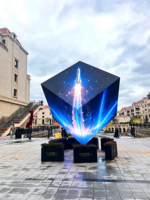 Solución de Pantalla LED Cúbica 3D para Exteriores en Centros Comerciales Modernos