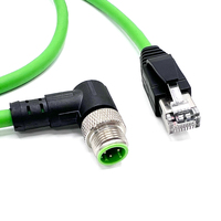 Câble Ethernet blindé à angle droit M12 D-Code 4 broches vers RJ45 pour caméra industrielle