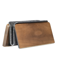 SAMDI Walnut Hitam Modern Ergonomis Penyangga Laptop Vertikal Kayu untuk Meja, Dudukan Tablet, Stand Laptop 25x14x15CM 910g