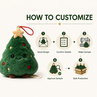 Fabricant de peluches personnalisées CE ASTM à faible MOQ, poupées sur mesure avec jouets en peluche doux, coussins et porte-clés en forme de sapin de Noël