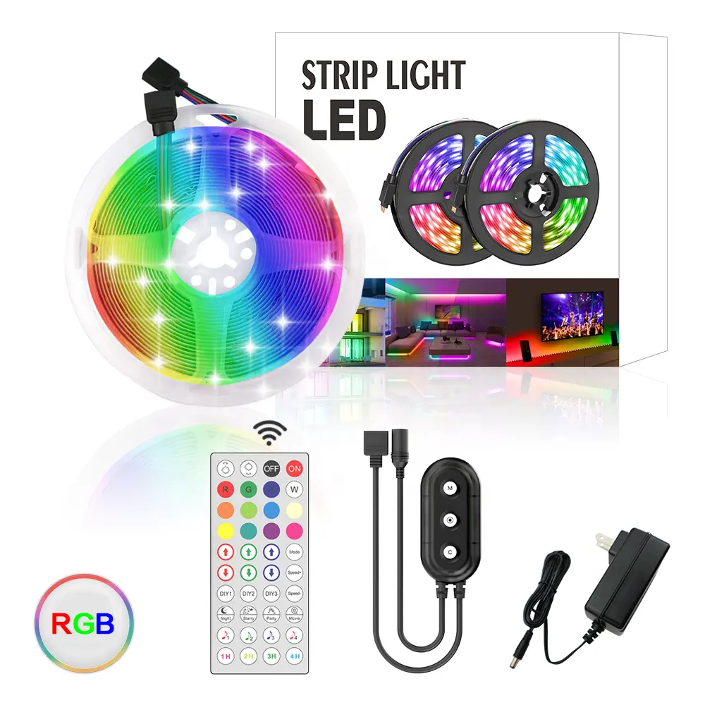 Tương Tự Như Giấc Mơ Màu Ánh Sáng Sọc Âm Nhạc LED Strip 5M 2835 Màu Thay Đổi Với 40 Key Từ Xa Cho Trang Trí Nội Thất