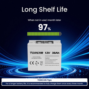 Batería <span class=keywords><strong>AGM</strong></span> de Ciclo Profundo de 12V 38Ah, Batería de Gel para Almacenamiento de Energía Solar, Libre de Mantenimiento - Product Image 2