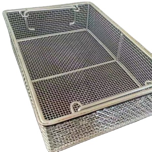 Cestas de desinfección de malla de alambre prensado de acero inoxidable, cesta de almacenamiento de instrumentos quirúrgicos - Product Image 1