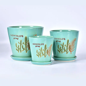 Maceta de cerámica de <span class=keywords><strong>cactus</strong></span> bellamente pintada al por mayor para jardín o uso doméstico para jardineras - Product Image 4