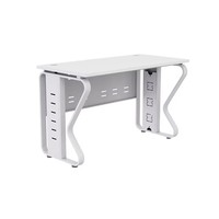 Table de direction contemporaine simple pour bureau, avec plateau en bois massif et base en acier, pour cadre, personnel et conseil d'administration