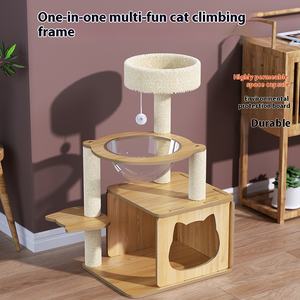 Paofu büyük kedi ağacı karikatür çok katmanlı kedi evi uzay kapsül atlama platformu yüksek yoğunluklu kurulu kedi yuva Sisal çizilmeye - Product Image 3