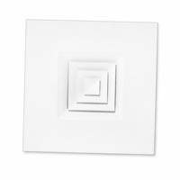 Diffuseur d'air carré à 4 voies en aluminium pour plafond, grille d'admission HVAC avec registre optionnel pour systèmes de climatisation
