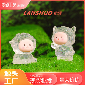 Figuras de Ovejas Adorables, Miniaturas de Resina 3D Brillantes que Brillan en la Oscuridad, Colgantes de Arte Coleccionables, Accesorios para Manualidades - Product Image 3