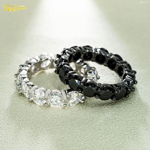 <span class=keywords><strong>Anello</strong></span> in Moissanite <span class=keywords><strong>con</strong></span> diamante per fede nuziale in <span class=keywords><strong>argento</strong></span> <span class=keywords><strong>925</strong></span> <span class=keywords><strong>con</strong></span> <span class=keywords><strong>pietra</strong></span> trasparente <span class=keywords><strong>nera</strong></span> di alta qualità da 5MM - Product Image 4