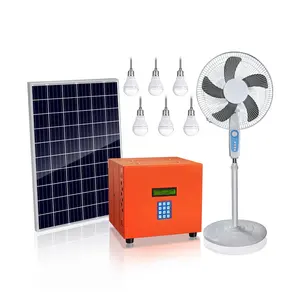 Sistema di energia solare di qualità paeg Generator station 60W Prepaied Home Kit solare fotovoltaico per DC TV ventilatori lampade Radio