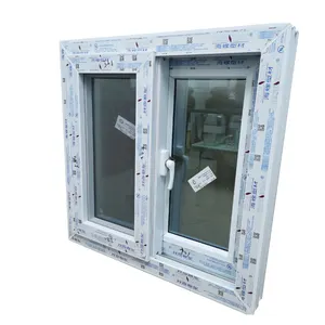 聚氯乙烯白色法式窗户双层玻璃upvc推拉窗聚氯乙烯飓风冲击窗内门
