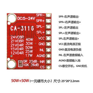 Módulo amplificador de Audio para el hogar, placa de amplificador digital de audio OEP50Wx2, 24V, 100W, Super TPA3116, 1 unidad - Product Image 2