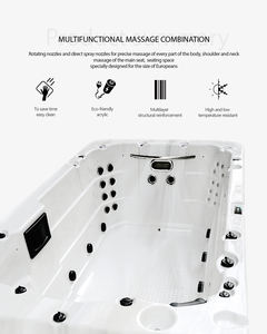 Luxuriöser <span class=keywords><strong>Swim</strong></span> <span class=keywords><strong>Spa</strong></span> Whirlpool Außen-<span class=keywords><strong>Spa</strong></span>-Pool Endlos-Schwimmbecken Dual-Zone Fiberglas-Swimmingpool - Product Image 5