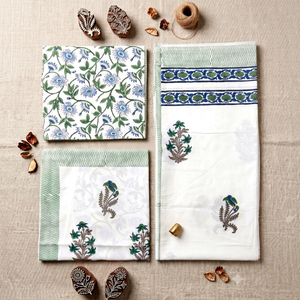 Handblock Printed <b>Percale</b> <b>Bedding</b> Set Floral Floral Bed Spread Reversible Cotton <b>Bedding</b> for Home Hotel - Product Image 1