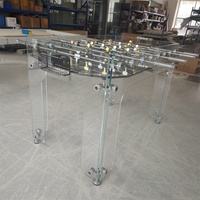 Table de baby-foot de luxe moderne avec cadre en verre trempé, joueurs en métal, logo personnalisé