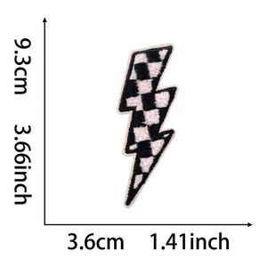 Nouvelle broderie thermocollante en chenille à carreaux, colorée et à bords pailletés, pour la décoration de chapeaux et de sweats à capuche - Product Image 2