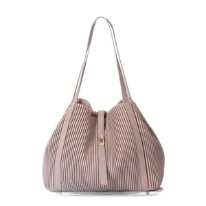 Bolsas Para Mujer Plissado Saco Casual Crossbody Bolsa De Ombro De Couro PU Bolsa De Moda Feminina