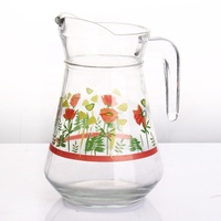 Carafe à boire en verre de bonne qualité 1L populaire avec couvercle