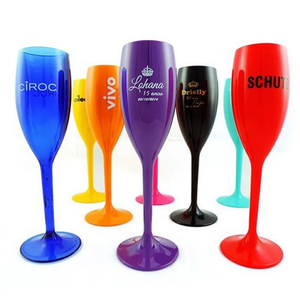 Tallo acrílico <span class=keywords><strong>Prosecco</strong></span> Flautas Vino de plástico y copas de champán para fiestas y eventos de bodas - Product Image 3