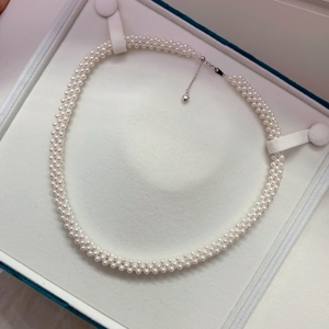 Romantic French Minimalist Finished S925 Sterling <b>Silver</b> <b>Choker</b> Necklace Strung With Tiny 3-4mm Glossy Natural Aurora Pearl Hand - Product Image 5