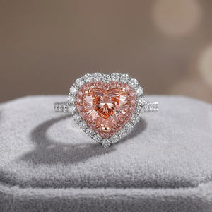 Heart Cut Morganite <b>Cocktail</b> <b>Ring</b> In 18K Solid <b>Gold</b> With For Women Romantic Engagement Style - Product Image 3