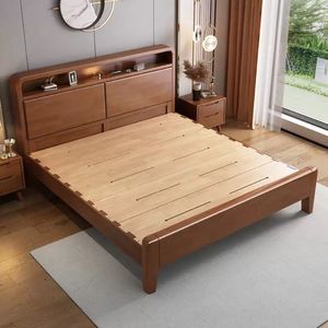 Letto con Testiera Imbottita in Stile Nordico di Lusso, Design Moderno e Semplice, con Contenitore, per Appartamenti Piccoli, Matrimoniale o Singolo - Product Image 6