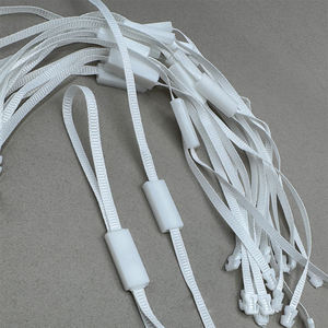 Cuerda de nailon con hebilla manual para cerrar etiquetas colgantes de plástico selladas, cuerda para anillas de etiquetas, cuerda para etiquetas colgantes con cierre de cinta de satén para ropa - Product Image 2