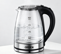 Bouilloire à eau en verre OEM 2,2 L, prise ronde sud-africaine à 3 broches 220 V, chauffe-eau pour l'Afrique du Sud et les foyers africains