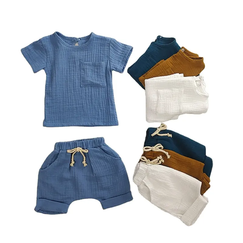 Baby Sets Clothes Clothing Soft Linen Cotton Shirts &Short High Quality Short Sleeve Baby Two Piece Sets Summer