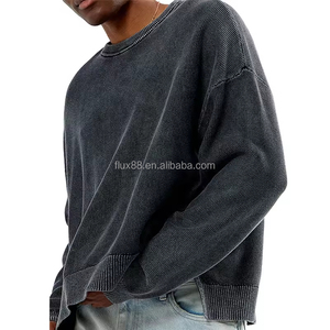 <span class=keywords><strong>Pull</strong></span> à col rond zippé texturé personnalisé pour <span class=keywords><strong>homme</strong></span>, en coton épais et écologique, coupe ample, longueur standard, collection Printemps - Product Image 2