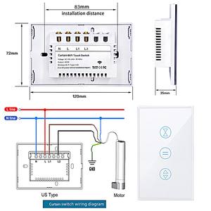 Interruptor Inteligente para Cortinas 120 10A con Control Remoto, Función de Temporizador, Control por Voz a través de <span class=keywords><strong>Alexa</strong></span>/Google Home, Clasificación IP20, WiFi - Product Image 3