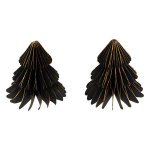 LOT DE 2 MARQUE-PLACES EN PAPIER NOIR/DORÉ EN FORME D'ARBRITRE DIAM. 6CM - Product Image 1