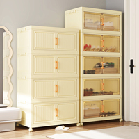 Armoire de rangement pliable de 50 cm avec roulettes, petite taille, organisateur de placard pour la famille