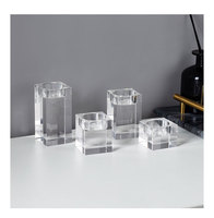 Support de bougie décoratif en verre transparent pour fête de mariage, porte-bougie chauffe-plat en cristal, plat à bougie Dappen