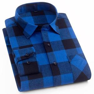 Plaid di Autunno della Molla Degli Uomini di Camicie a Quadri 100% di Modo del Cotone A <span class=keywords><strong>Manica</strong></span> <span class=keywords><strong>Lunga</strong></span> Più Il Formato Camicie da <span class=keywords><strong>Uomo</strong></span> - Product Image 4