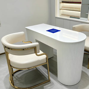 Ensemble <span class=keywords><strong>table</strong></span> et chaise de <span class=keywords><strong>manucure</strong></span> en <span class=keywords><strong>bois</strong></span> blanc, mobilier de salon moderne, <span class=keywords><strong>table</strong></span> à ongles avec collecteur de poussière, à vendre - Product Image 1
