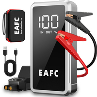 Démarreur de voiture EAFC 4000A 12V pour moteurs essence 10,0 L et diesel 6,0 L avec pinces intelligentes, affichage numérique et lumière SOS