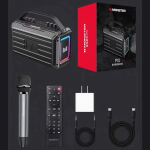 Quái Vật P10 Di Động Ngoài Trời Karaoke Bass Boost Powered Không Thấm Nước Màu Xanh Răng Boombox Ipx5 LED Rung Rực Rỡ Ánh Sáng Loa - Product Image 6