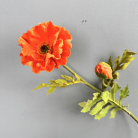 Großhandel 2 Köpfe Real Touch Pu Red Poppies Blumen Hochzeits blume Künstliche Mohn blume für Home Wedding Decoration